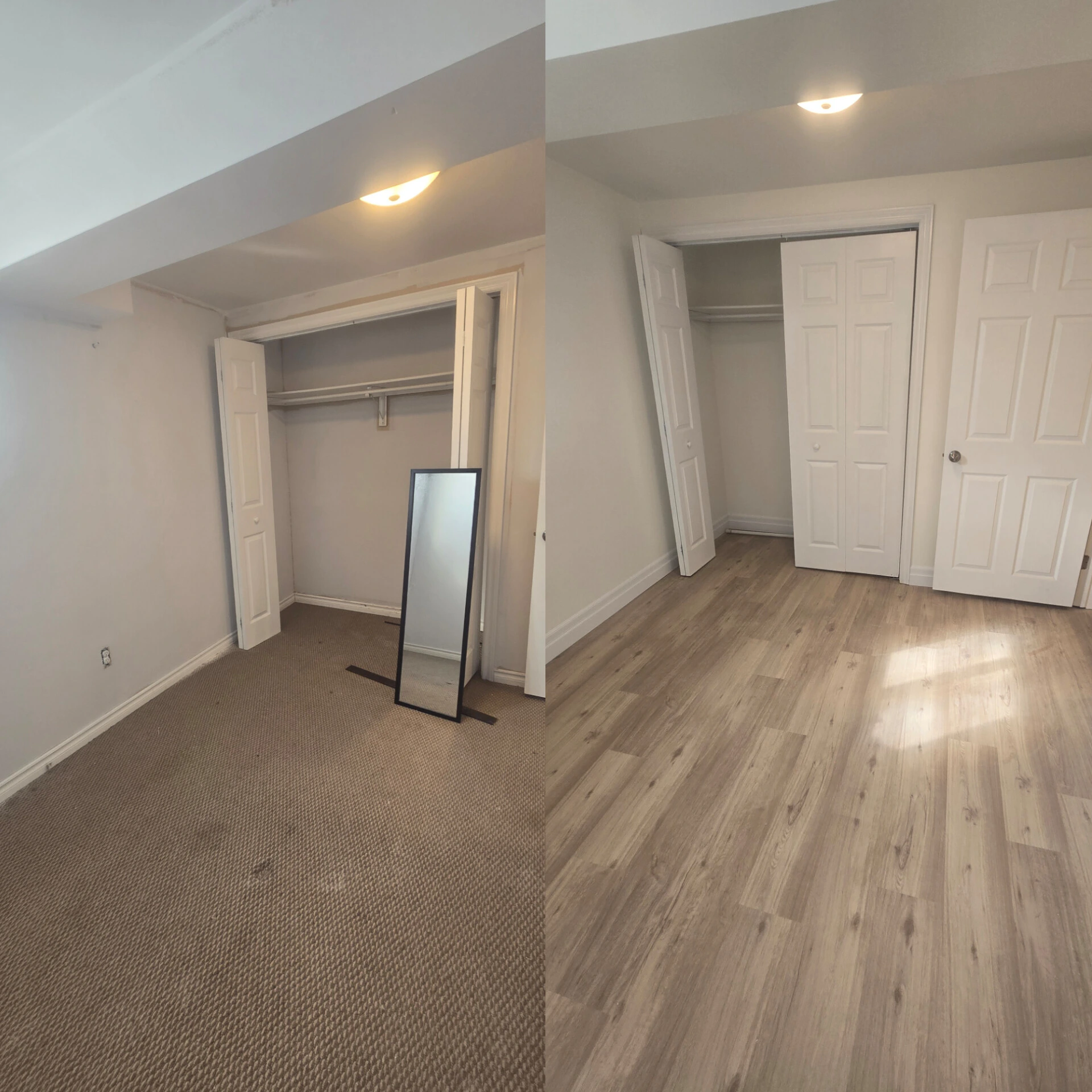 Carpet replaced before and After, Guelph