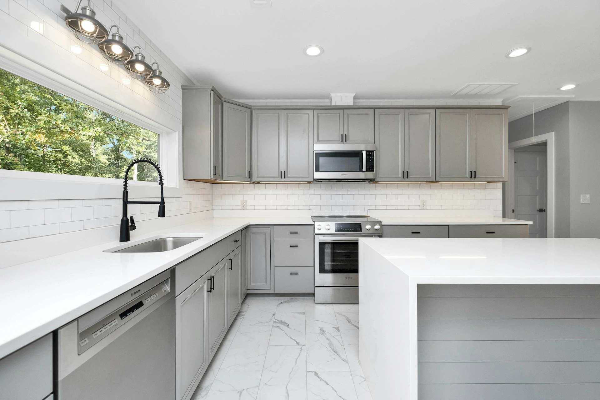Kitchen cabinets spray painted refinishing