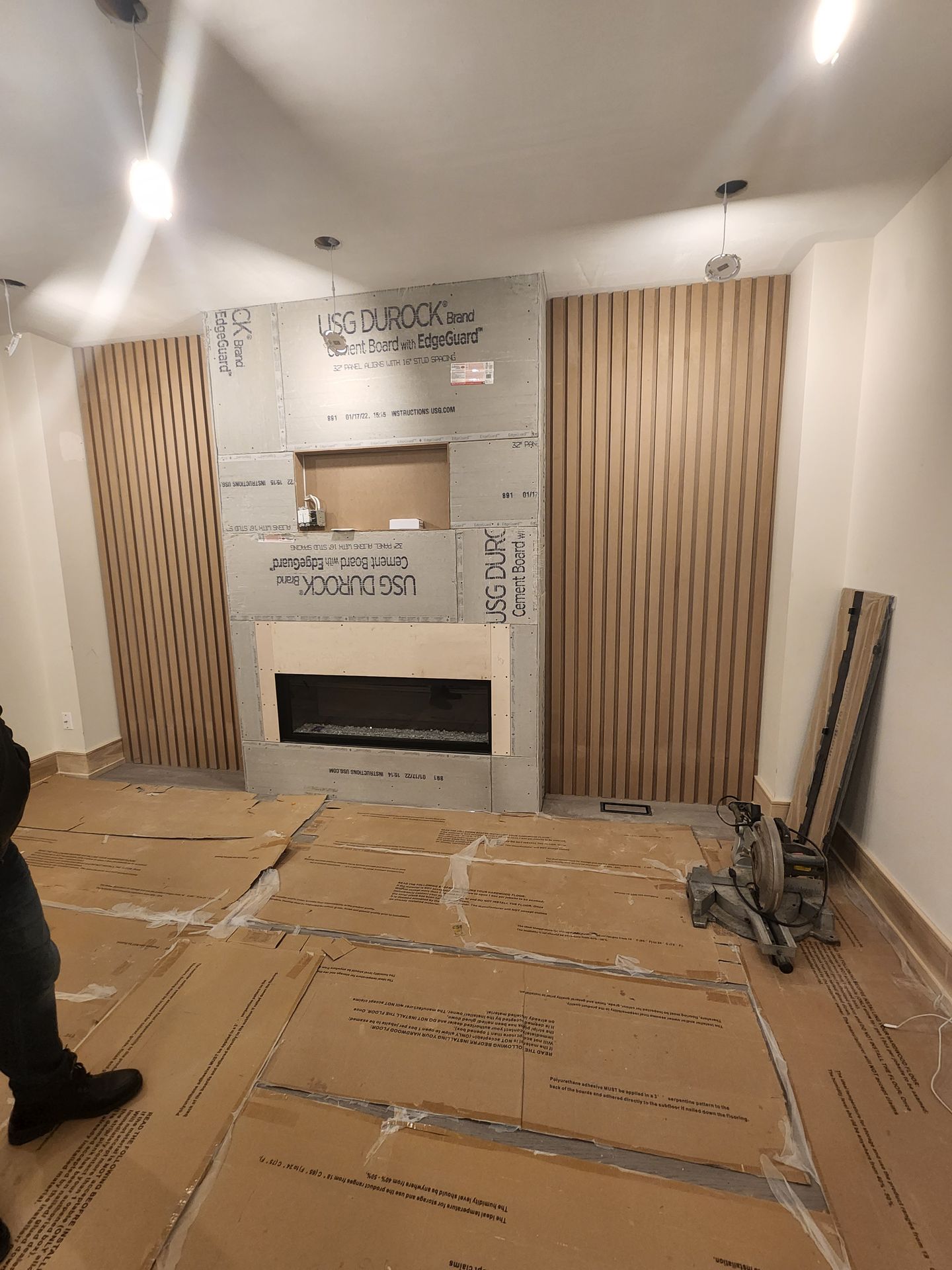 Fireplace TV media feature wall, Mississauga